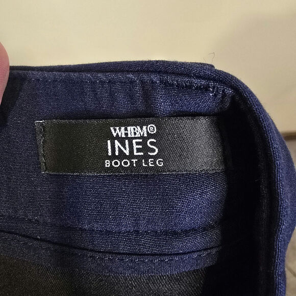 Women's WHBM Navy Blue "Ines Curvy Boot Leg" Dress Pants Trousers | Size 6 - Picture 9 of 12